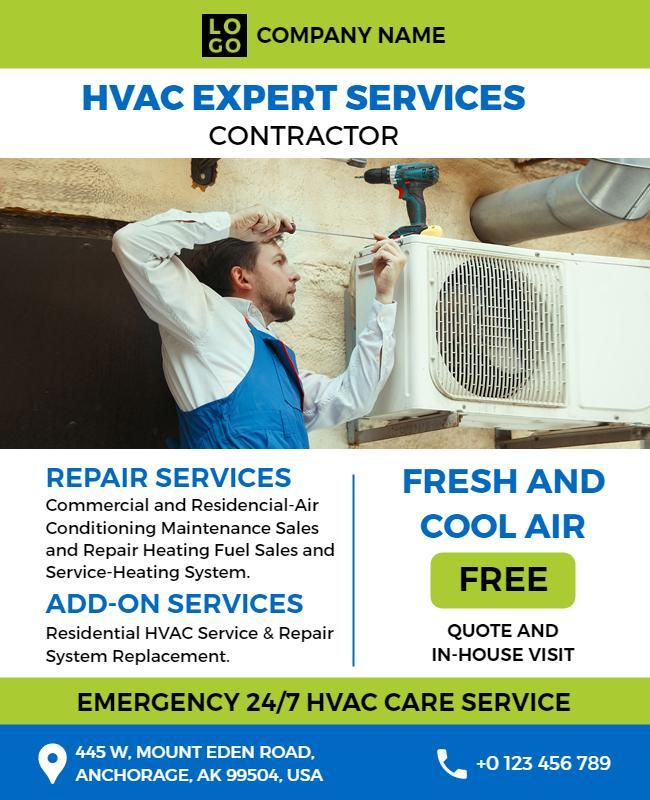 Hvac Repair Services Promotional Flyer Template