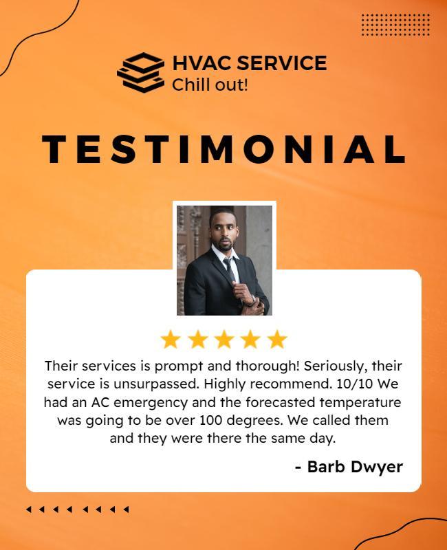 Hvac Service Customer Testimonial Flyer Template