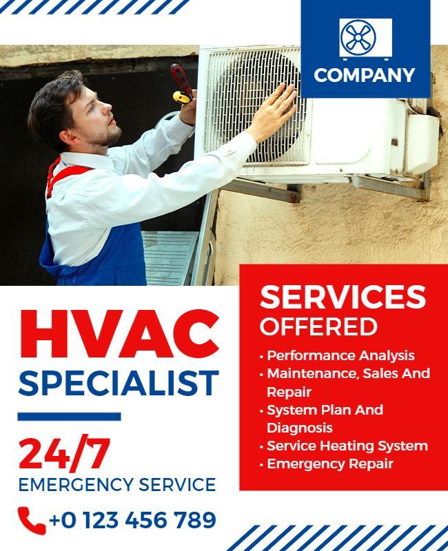 Hvac Services and Repair Specialist Flyer Template