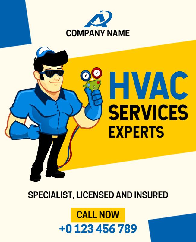 Hvac Services Expert Advertisement Flyer Template