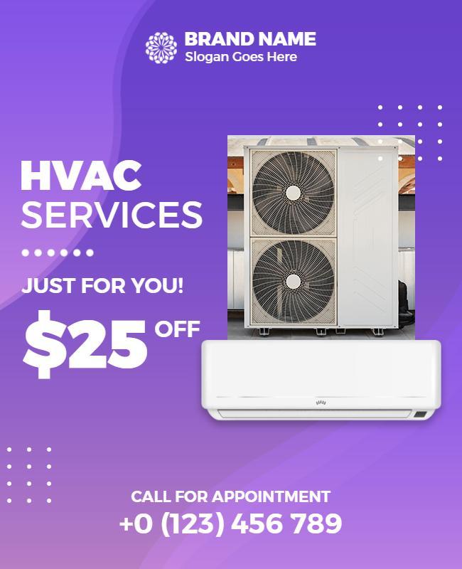 Hvac Services Promotional Discount Flyer Template