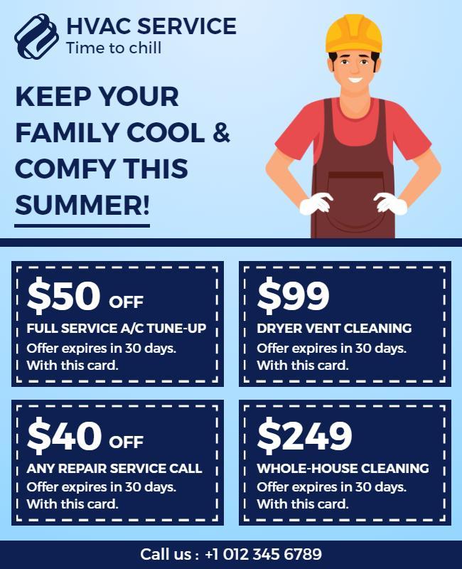 Hvac Summer Service Discount Flyer Template