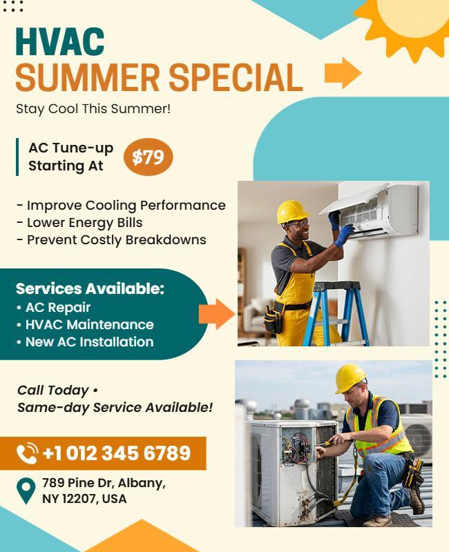 HVAC Summer Special Flyer Template