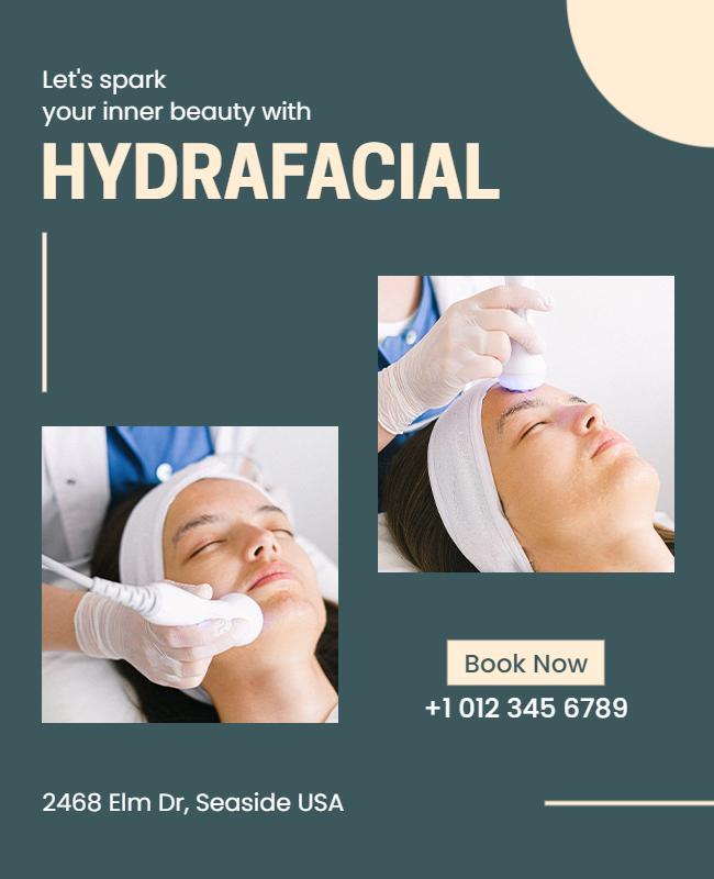 Hydrafacial Beauty Treatment Promotional Flyer Template