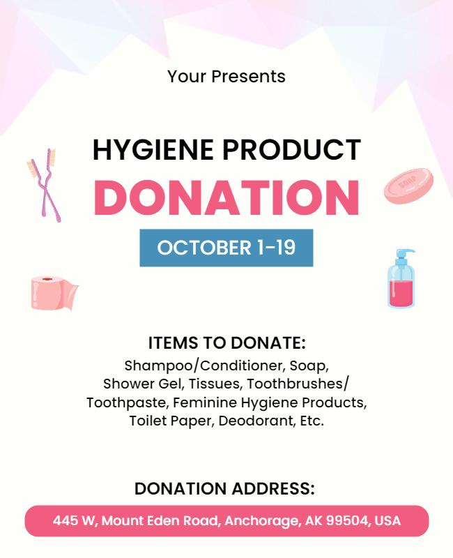 Hygiene Product Donation Event Flyer Template