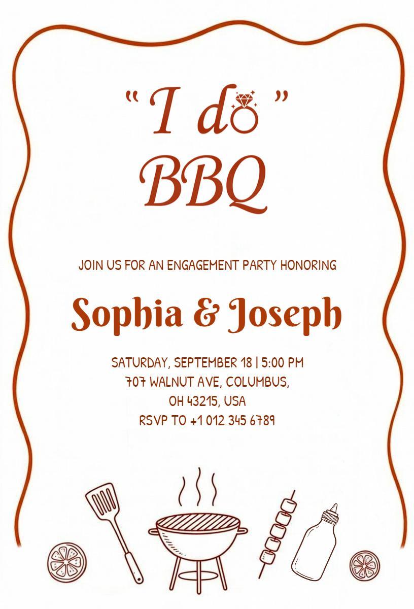 I Do BBQ Outdoor Engagement Celebration Invitation Template