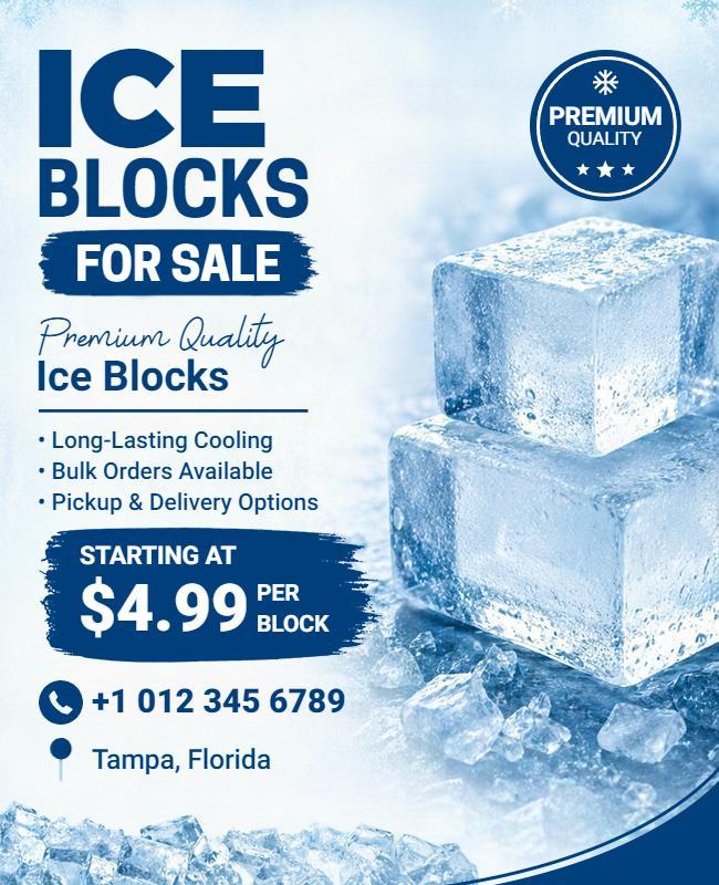 Ice Blocks for Sale Promotional Flyer Template