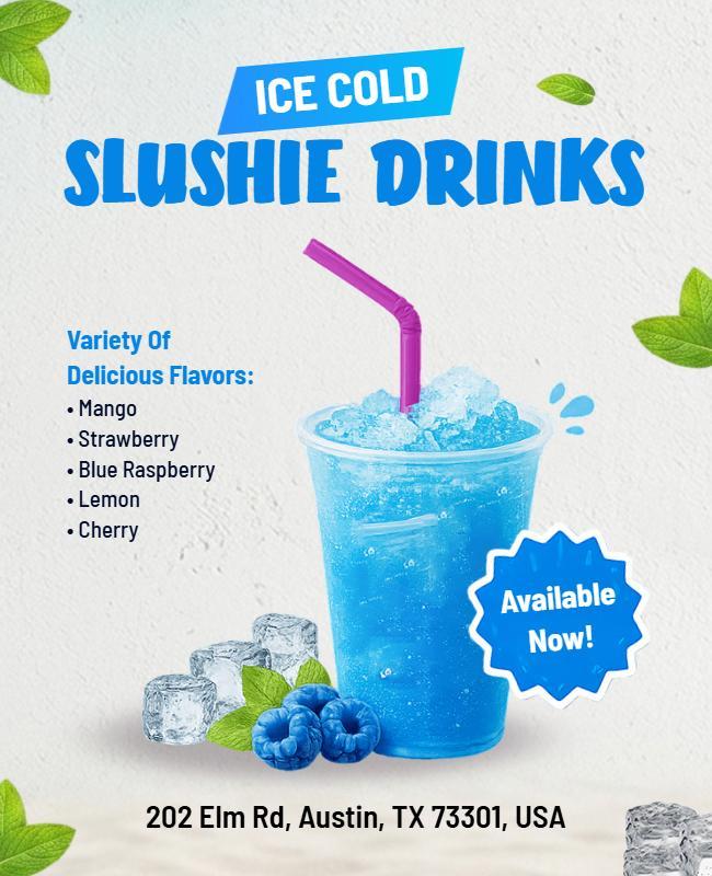 Ice Cold Slushie Drink Flyer Template