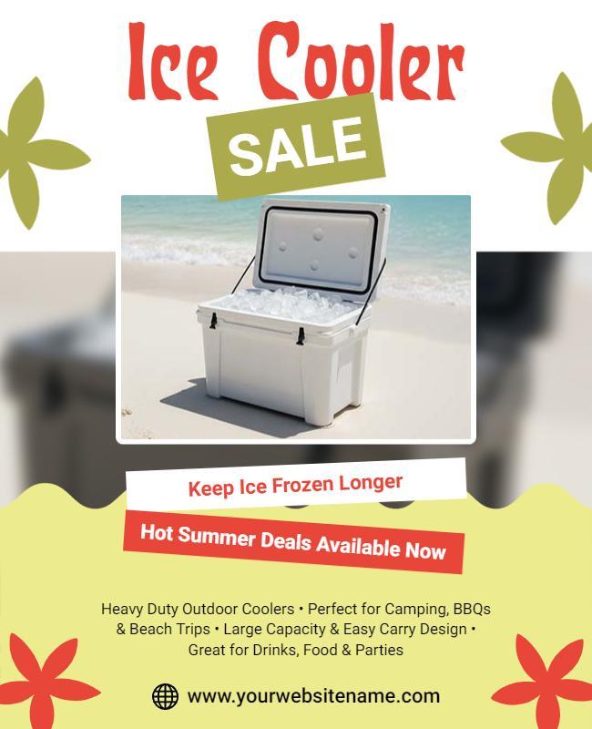 Ice Cooler Sale Promotional Flyer Template