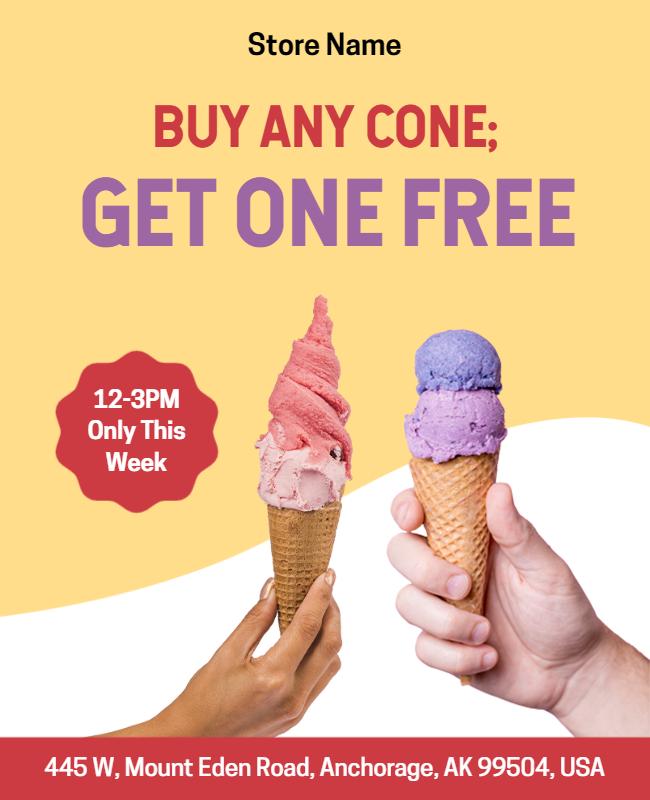 Ice Cream Cone Promotion Flyer Template