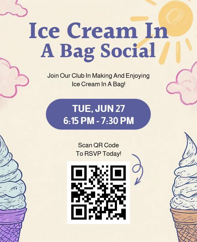 Ice Cream in a Bag Club Event Flyer Template