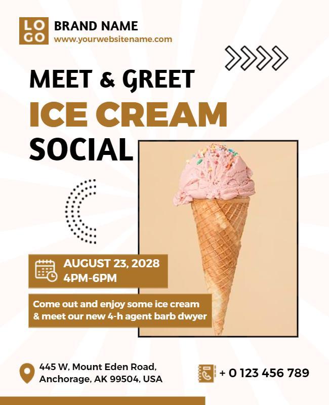 Ice Cream Meet and Greet Social Flyer Template