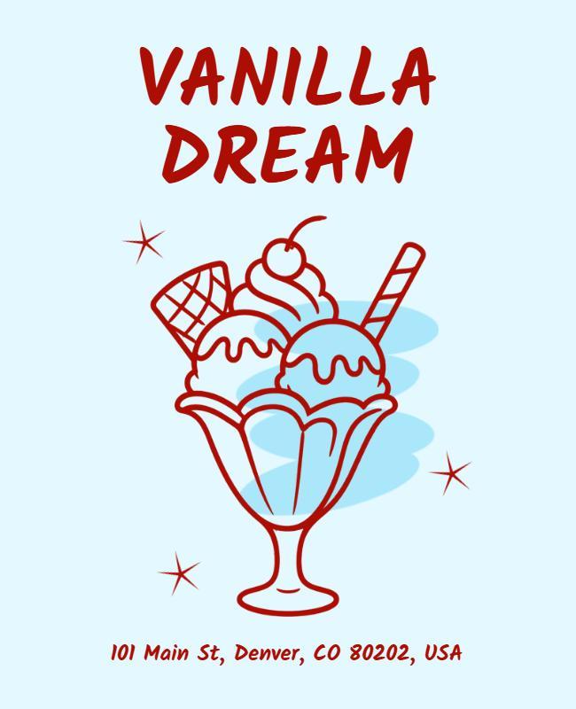 Ice Cream Parlor Advertisement Poster Template