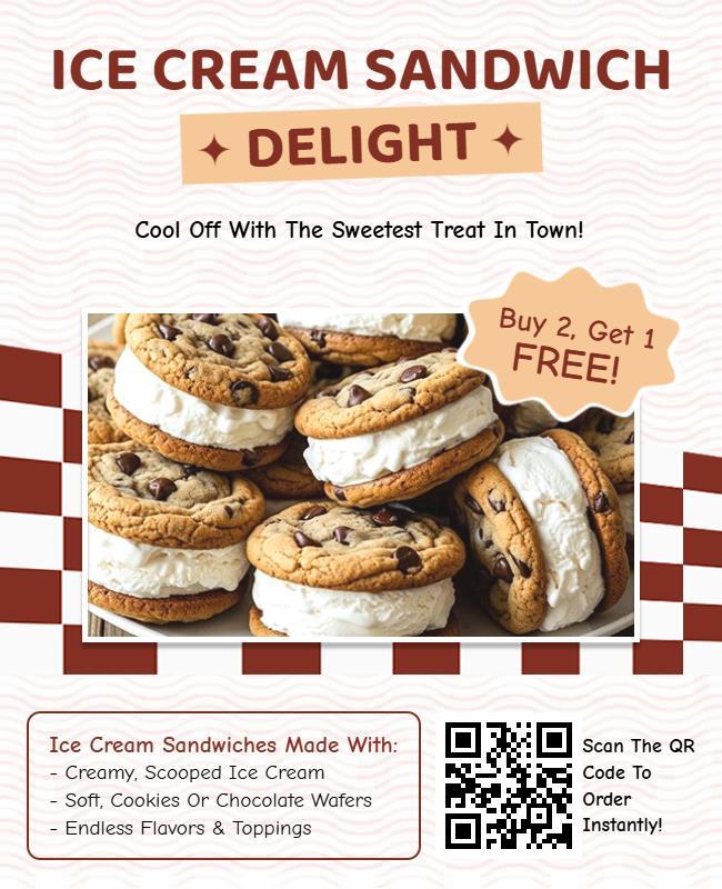 Ice Cream Sandwich Promotion Flyer Template