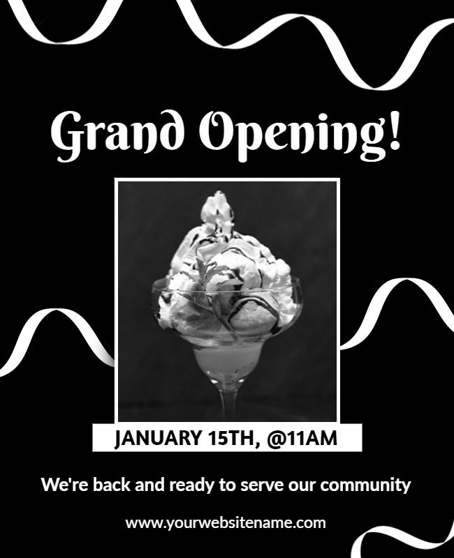 Ice Cream Shop Grand Opening Flyer Template