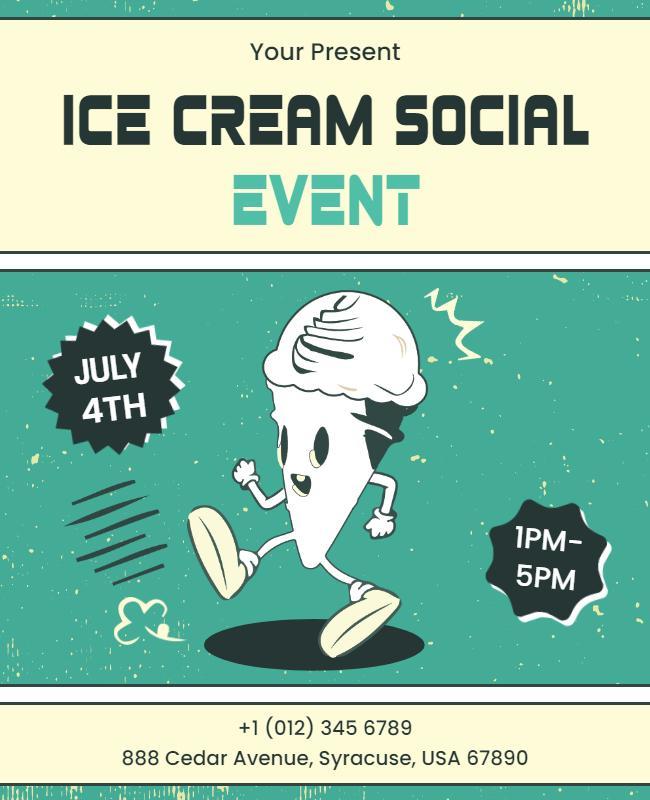 Ice Cream Social Event Celebration Flyer Template