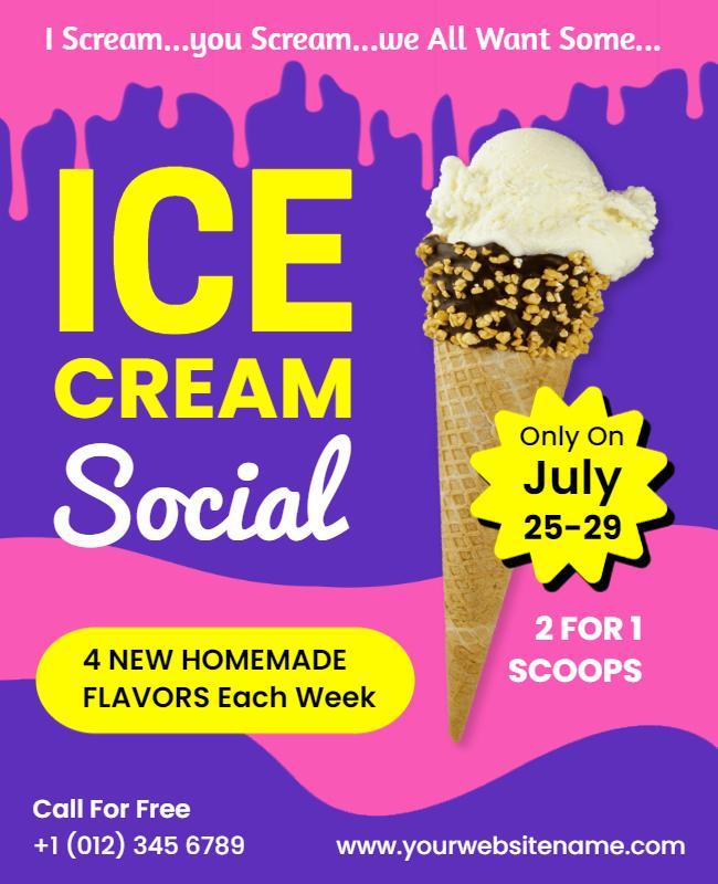 Ice Cream Social Event Flyer Template