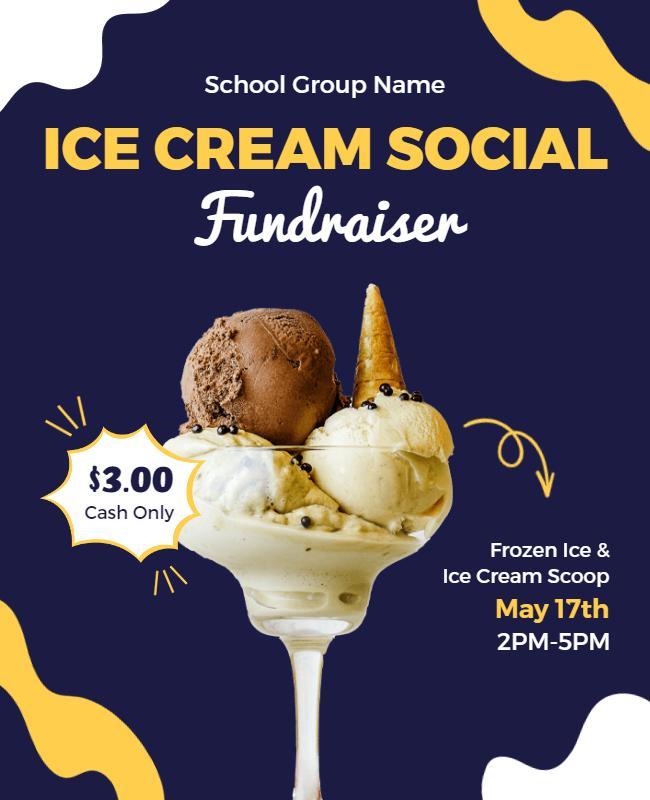 Ice Cream Social Fundraiser Event Flyer Template