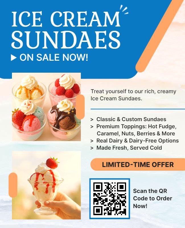 Ice Cream Sundae Promotion Flyer Template