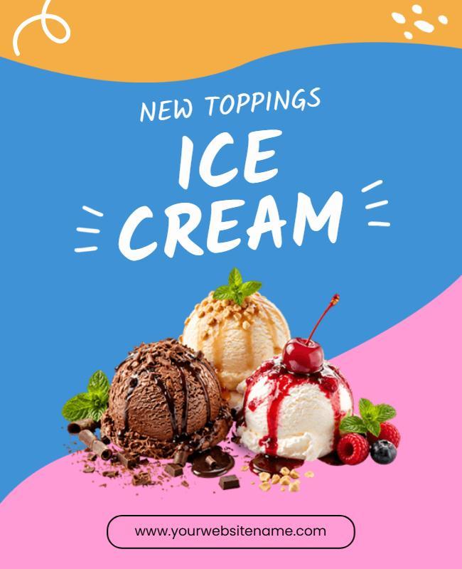 Ice Cream Toppings Promotion Poster Template