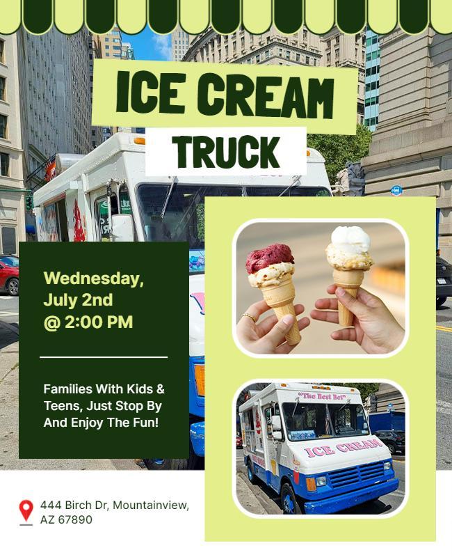 Ice Cream Truck Event Flyer Template