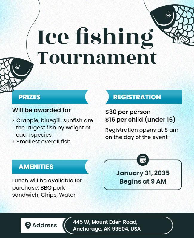 Ice Fishing Tournament Event Flyer Template