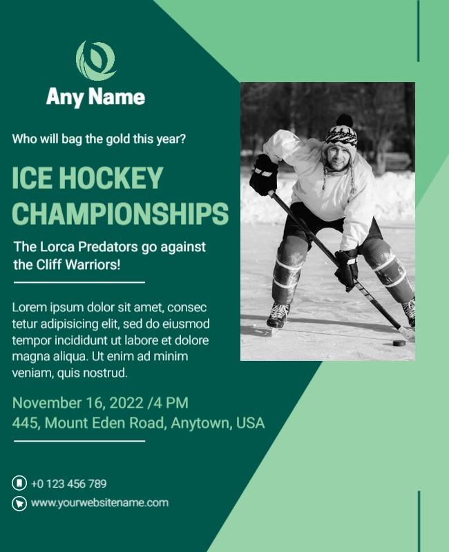 Ice Hockey Championships Event Flyer Template