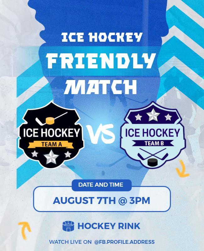 Ice Hockey Friendly Match Event Flyer Template