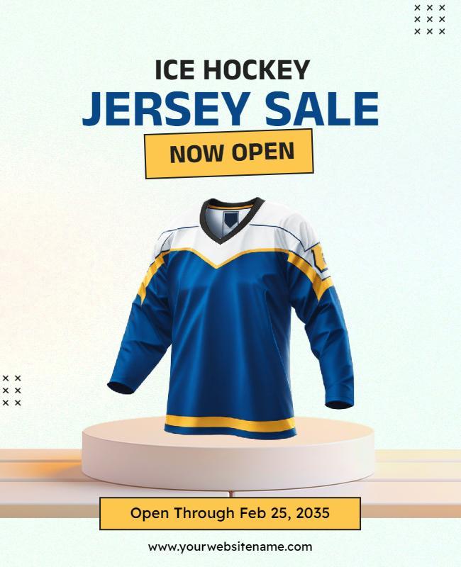 Ice Hockey Jersey Sale Promotional Flyer Template