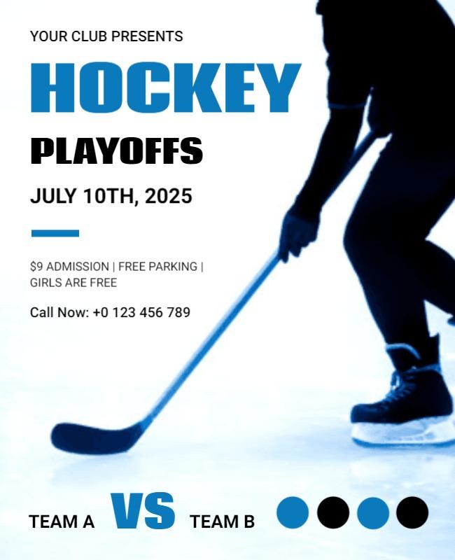 Ice Hockey Playoffs Event Flyer Template