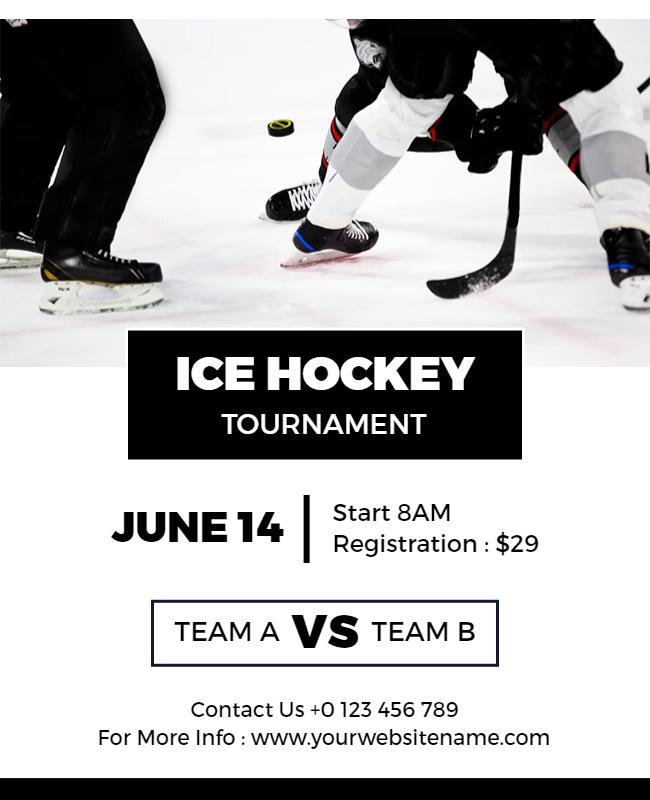 Ice Hockey Tournament Matchup Flyer Template