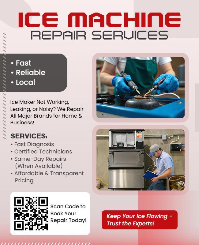 Ice Machine Repair Services Flyer Template