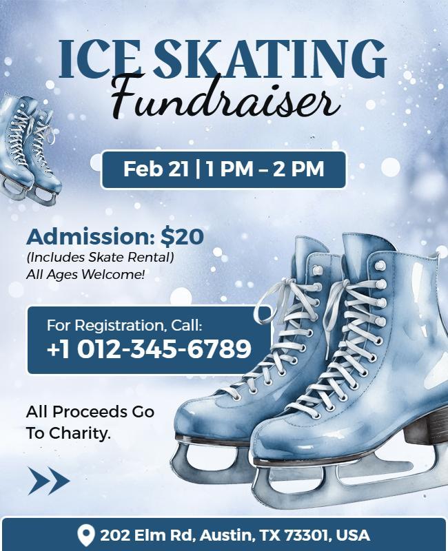 Ice Skating Fundraiser Promotion Flyer Template