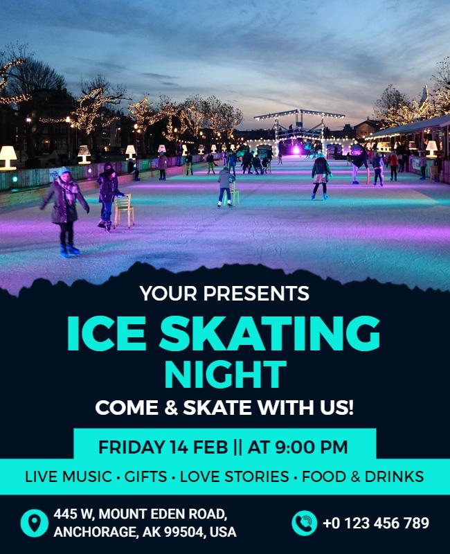 Ice Skating Night Event Flyer Template