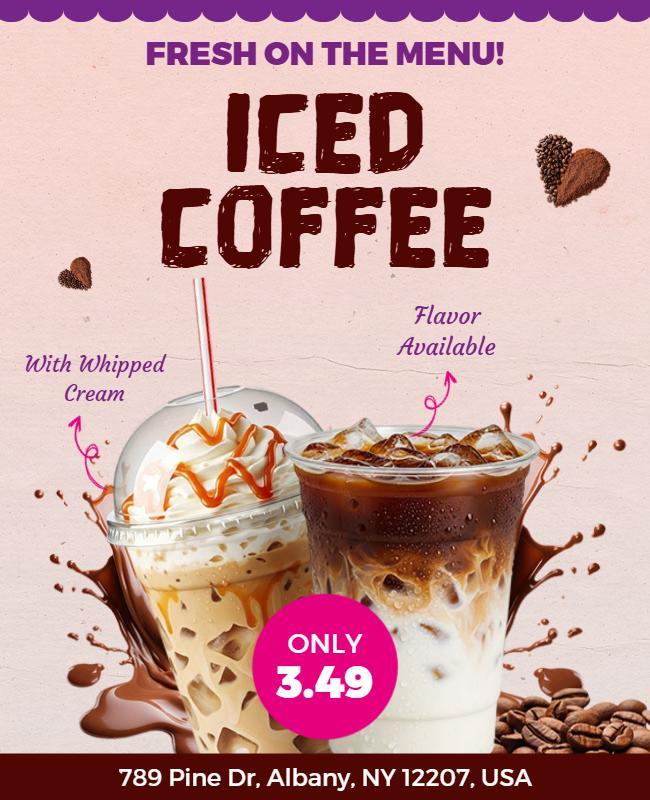 Iced Coffee Beverage Promotion Flyer Template