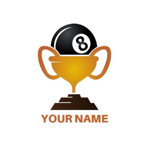 Iconic Eight Ball Trophy Representing Champions in Sports Logo Template