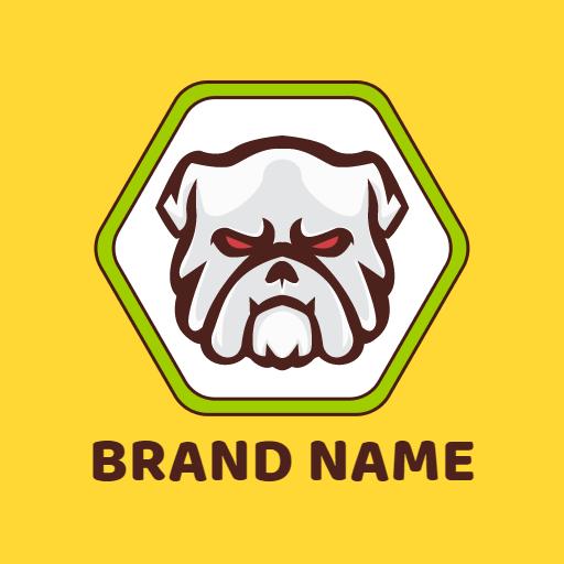Iconic Pitbull Mascot Design in Bright Yellow Logo Template