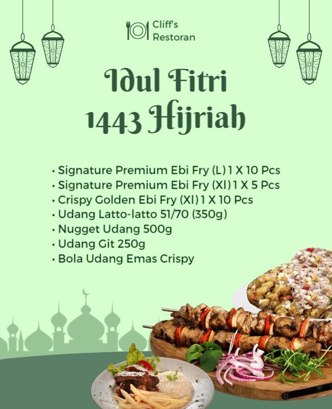 Idul Fitri Celebration Menu Flyer Template