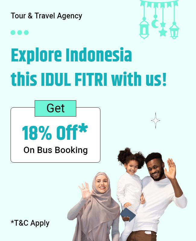 Idul Fitri Indonesia Travel Promo Flyer Template