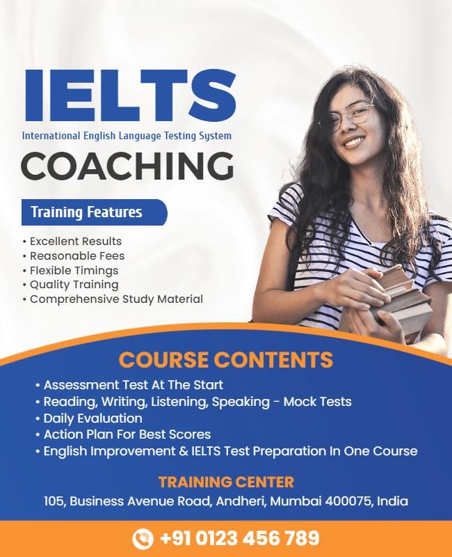 Ielts Preparation Coaching Center Flyer Template