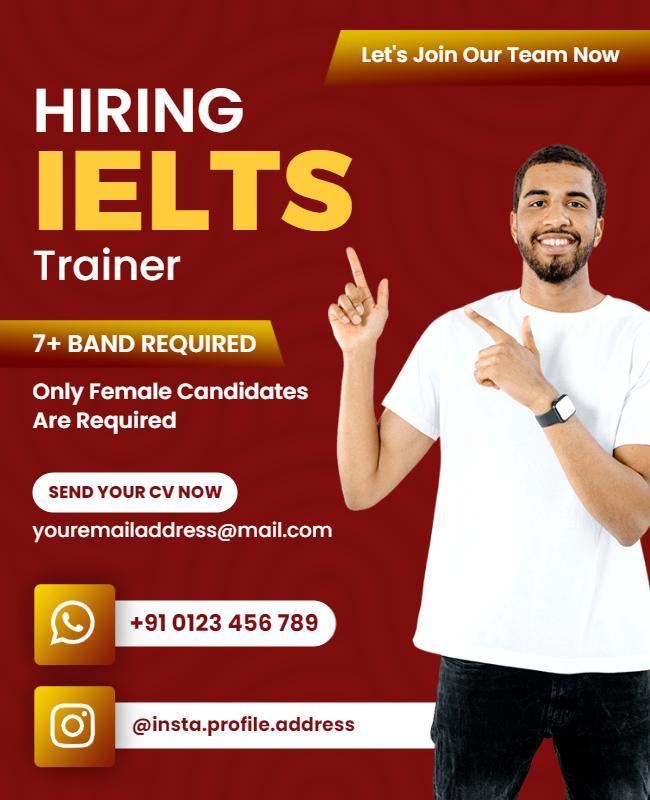 Ielts Trainer Hiring Announcement Flyer Template