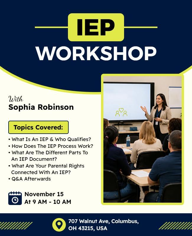 IEP Workshop Event Flyer Template