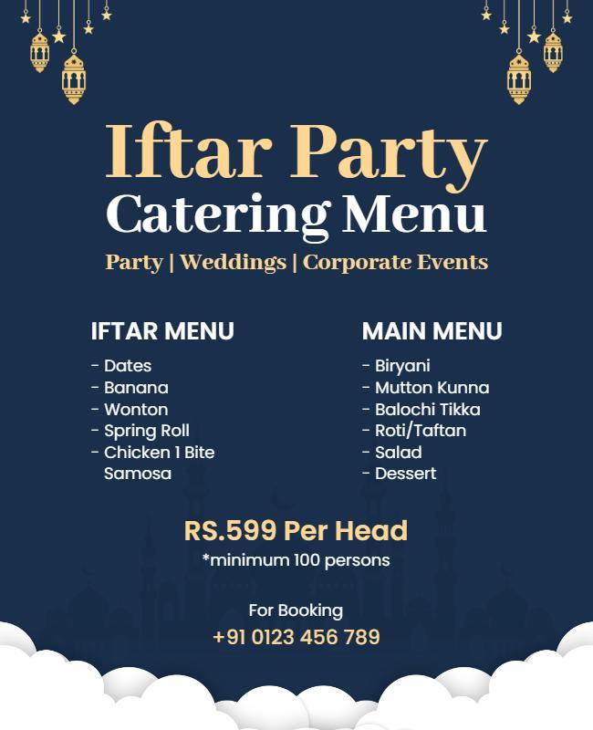 Iftar Party Catering Menu Flyer Template