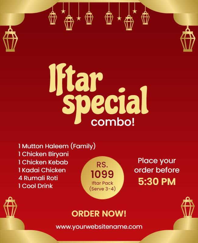 Iftar Special Combo Meal Offer Flyer Template