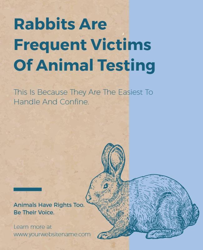 Illustrative Blue Animal Rights Awareness Poster Template