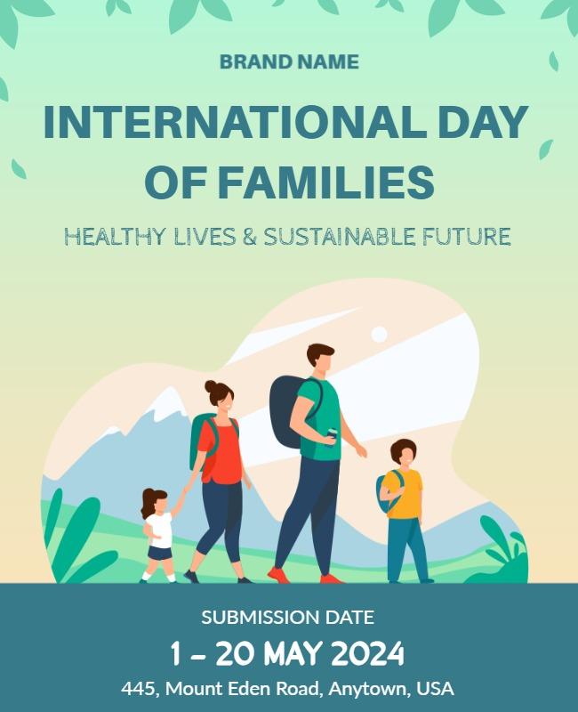 Illustrative Family Outdoor Adventure Celebration Flyer Template