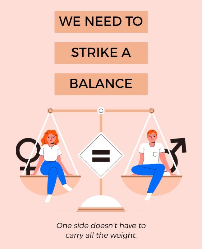 Illustrative Gender Equality Balance Advocacy Poster Template