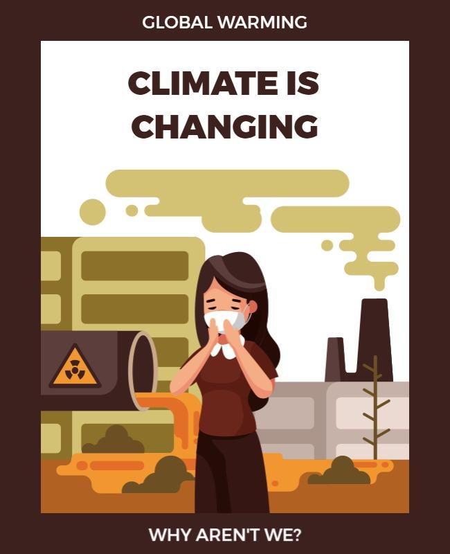 Illustrative Global Warming Awareness Campaign Poster Template