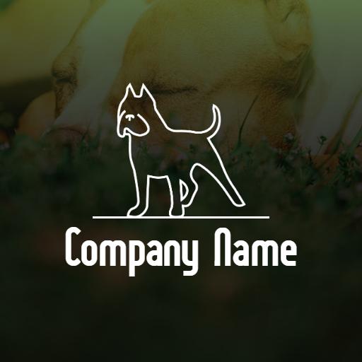 Illustrative Outline of a Playful Pitbull Dog Logo Template