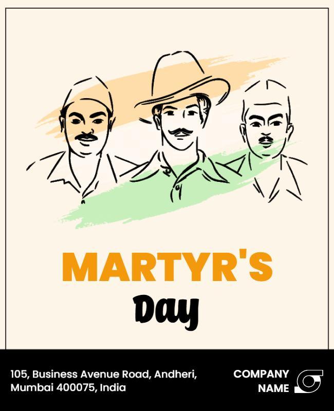 Illustrative Tribute for Martyr's Day Celebration Poster Template